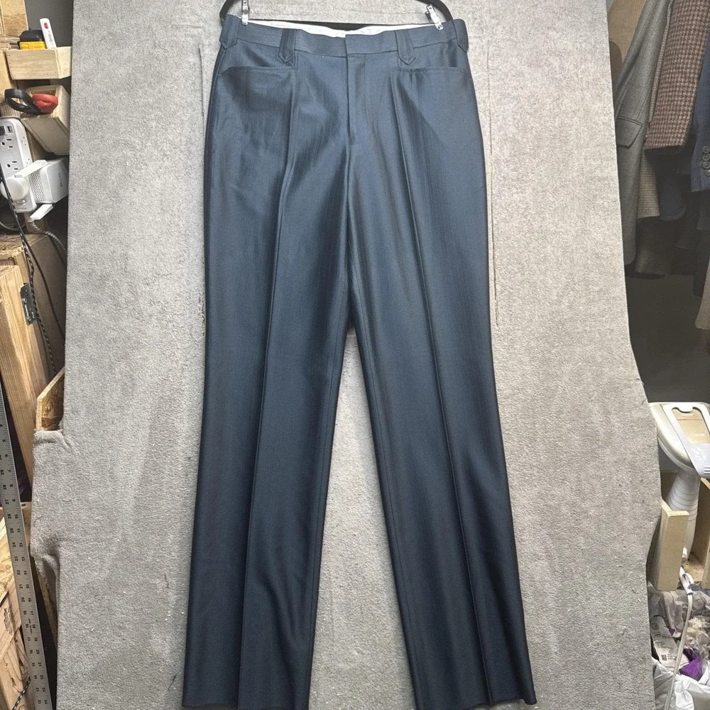 Western Chalino Sanchez Style Blue Suit 70s Rockabilly Jacket Pants Mens 44/36